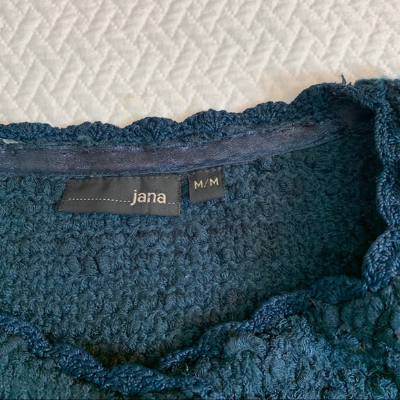 VINTAGEđź’™Jana Turquoise Button Up Sweater Cardigan Size Medium - Picture 8 of 9